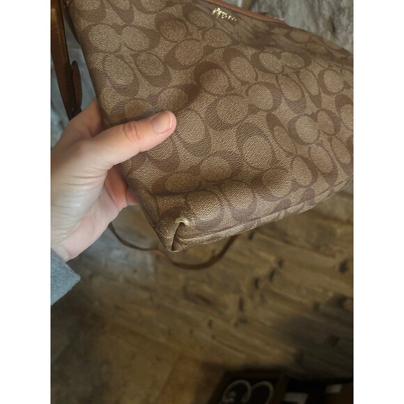 Coach F58297 Signature Zip File Crossbody Bag Purse Brown - Picture 10 of 12